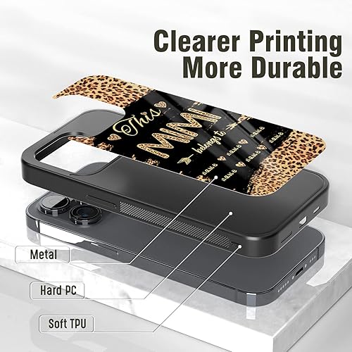 Miniatura 5 de Fundas de teléfono divertidas para mamá con forma de corazón estampado de leopardo con nombres de niños para Samsung Galaxy A02 A03 A10 A13 A14 A15