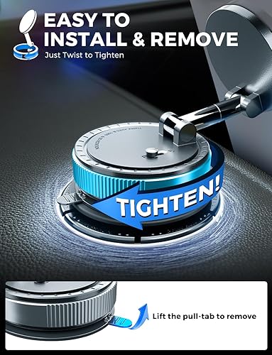 Miniatura 5 de eSamcore Soporte magnético de teléfono al vacío para automóvil, para soporte de automóvil Magsafe para parabrisas, soporte plegable con ventosa para