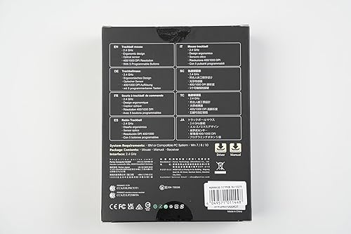 Miniatura 10 de Perixx 11568 Perimice-717 - Ratón inalámbrico de Trackball, Trackball integrado de 1.34 pulgadas con función de señalización, 5 botones