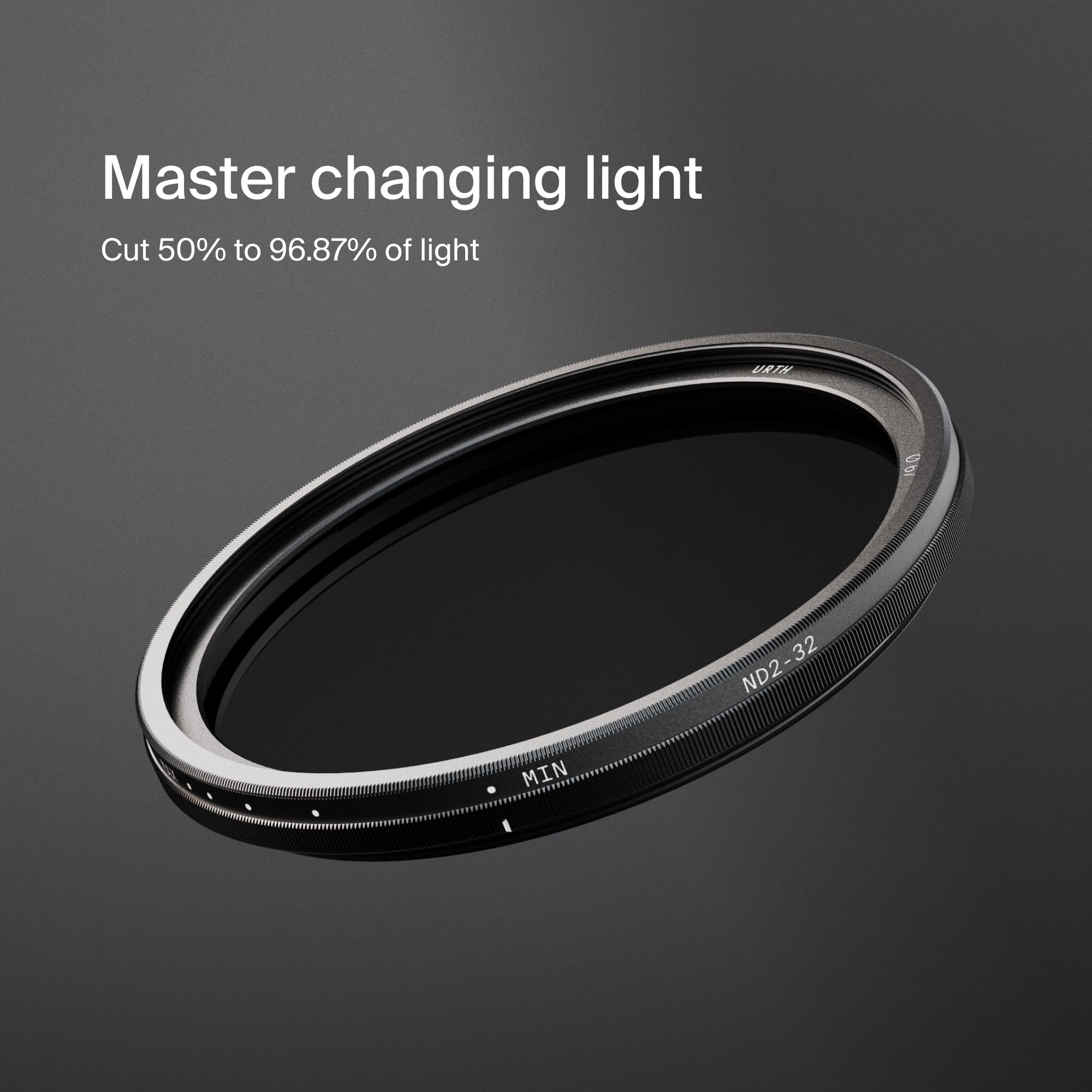 Urth 77 mm Filtro ND Variabile ND2-32 per Obiettivo (Plus) - 1-5 Stop, Nano Rivestimento 20 Strati, HD Densità Neutra per Eccezionale Chiarezza e Fedeltà Cromatica