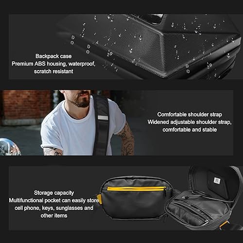 Miniatura 5 de KIMISS Mochila de caballero LED, mochila universal con pantalla LED con control de aplicación, impermeable, ajustable, correa de hombro USB 5V,