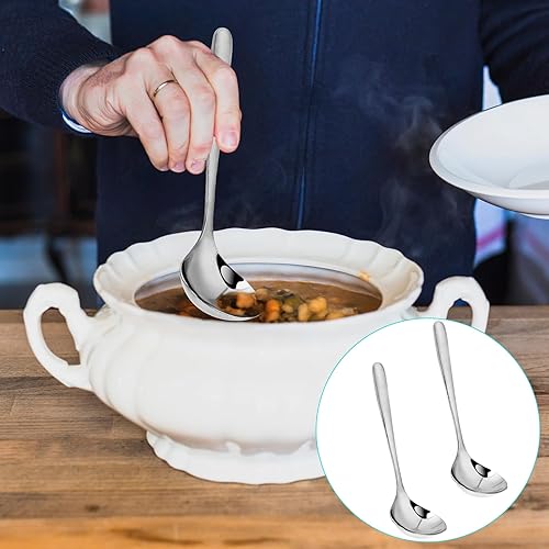 Miniatura 7 de Cucharón pequeño de 8 pulgadas, cucharón para salsa, cucharón de acero inoxidable 304, cucharones para servir, cucharones para cocinar, cucharones