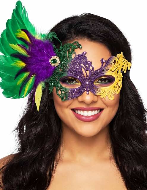 Woeoe Carnival Feather Mask