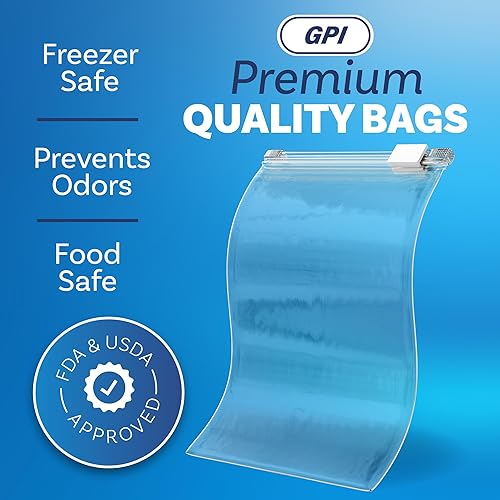 Vista 54 de GPI - Bolsas de almacenamiento de alimentos jumbo con cremallera deslizante, 12 x 15 pulgadas, 3 mil resistentes, extra grandes, fuertes y duraderas