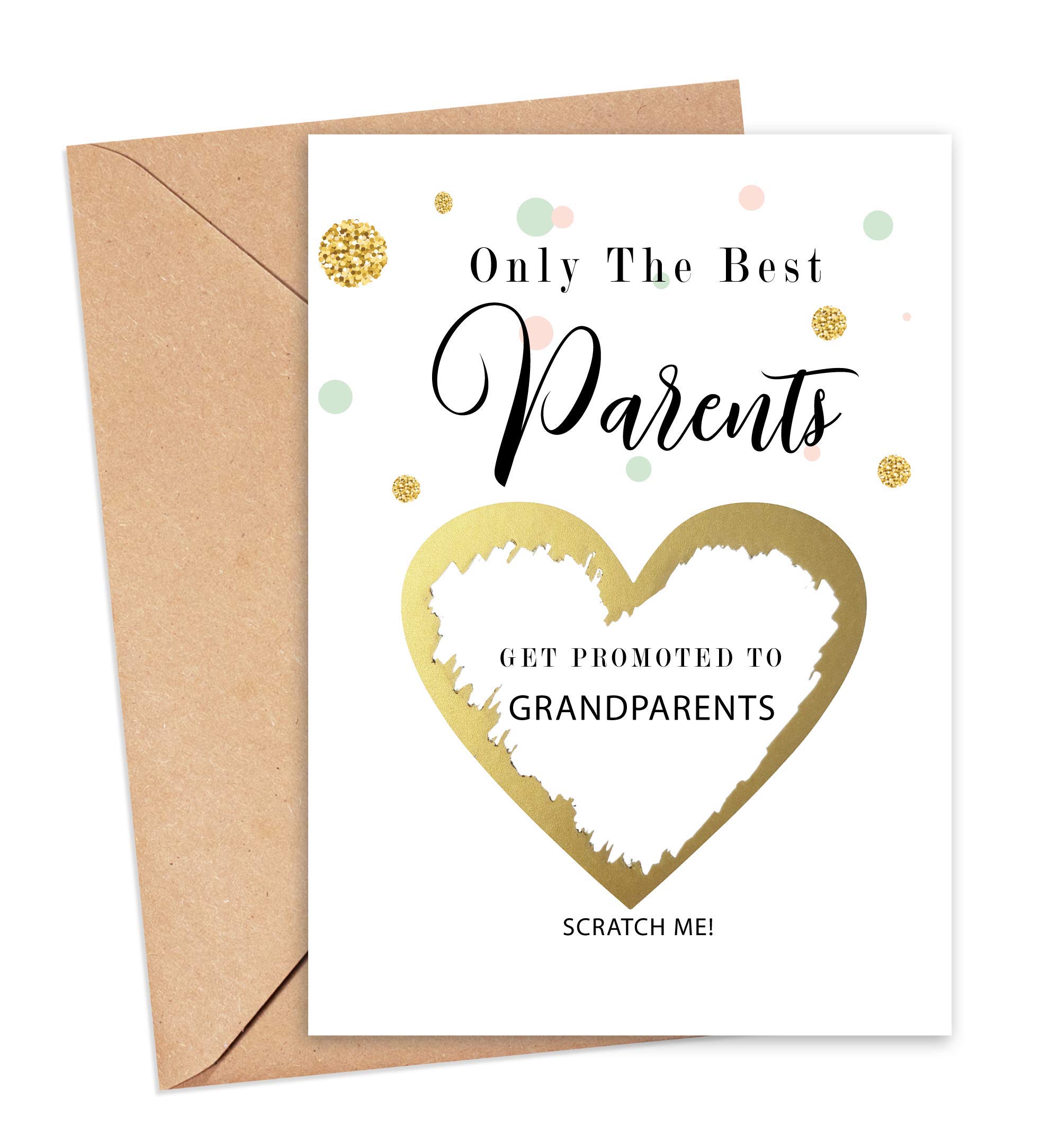 Get promoted to Grandparents card for best Parents Pregnancy announcement  scratch reveal for dad Baby Shower new mum you're going to be PA25