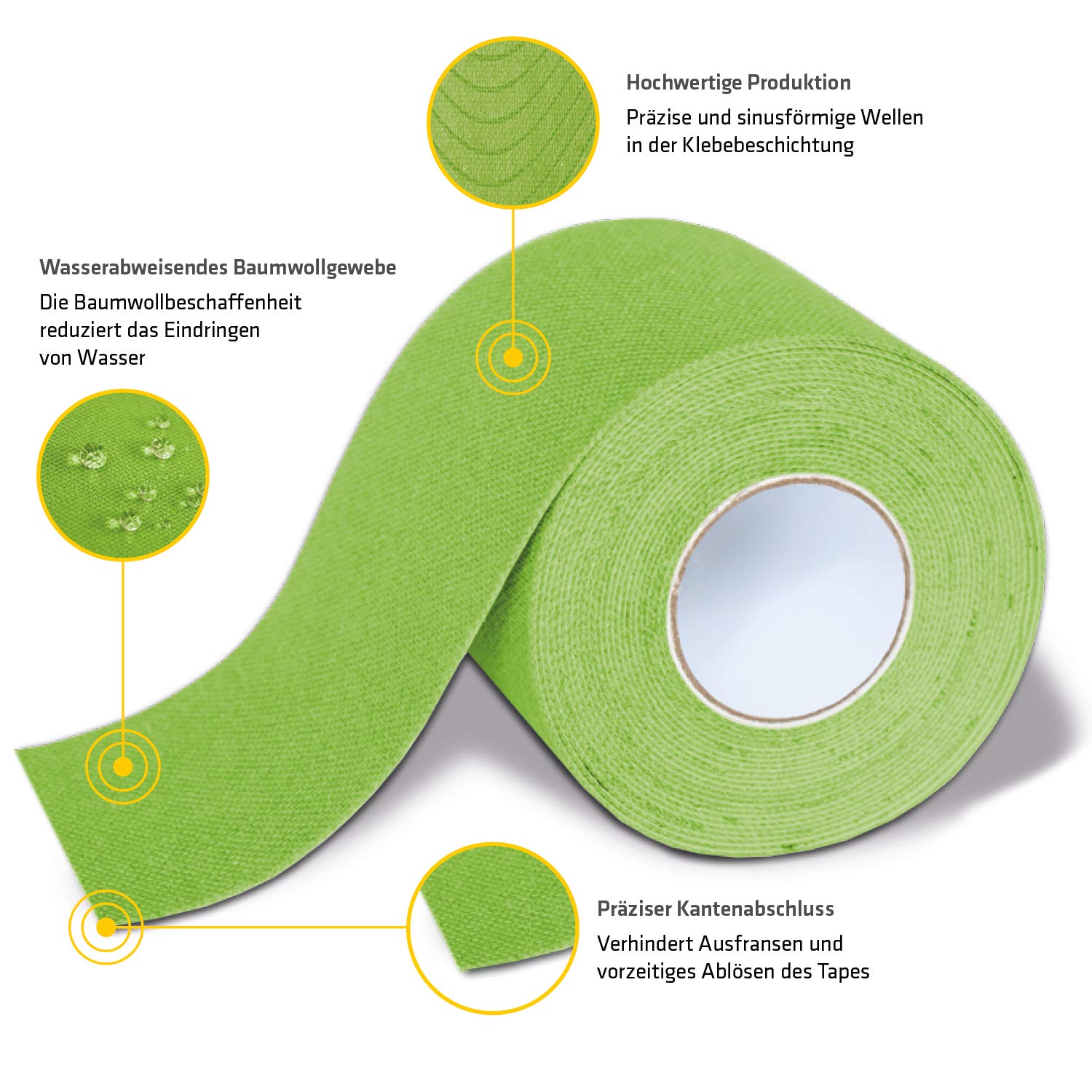 Kinesiotape bandaż k czynne 5 cm x 5 m 1 zielony rolkę