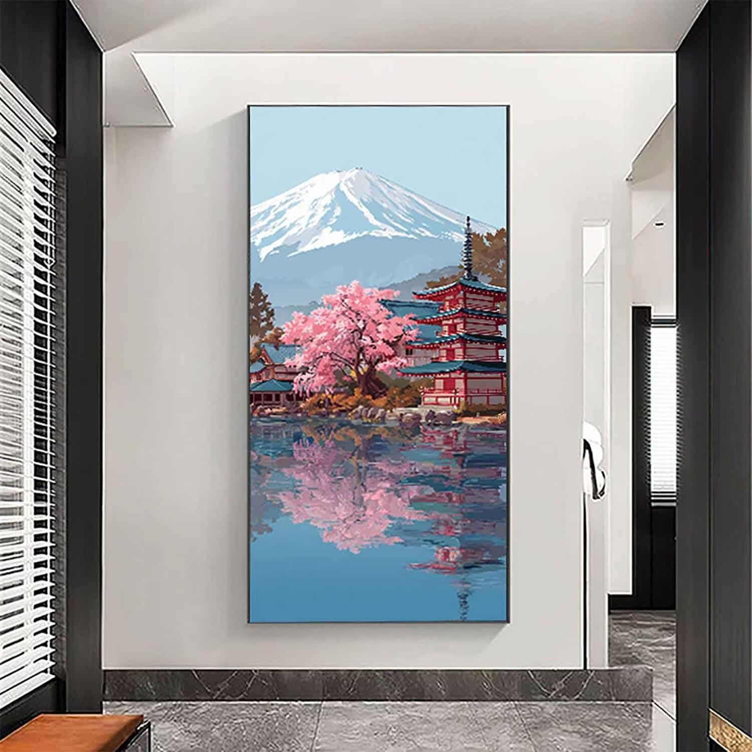 Diamentowe malarstwo japońskie zestawy artystyczne dla dorosłych, duże, 60 x 120 cm, mocowanie Fuji, kryształowe zestawy artystyczne, dla dorosłych, DIY, 5D, okrągłe, pełne wiercenie, kamienie