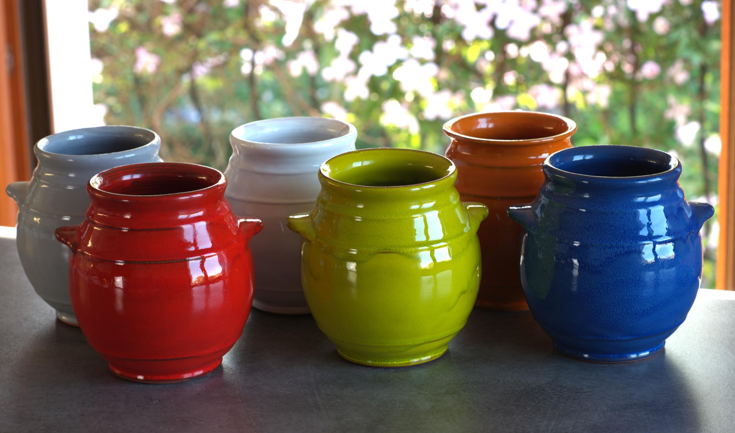 Pot à ustensiles en céramique trempé à la main | Porte-ustensiles de cuisine artisanal | Fabriqué en Espagne | Élégant pot à couverts | Pot à couverts rustique pour cuillères, spatules