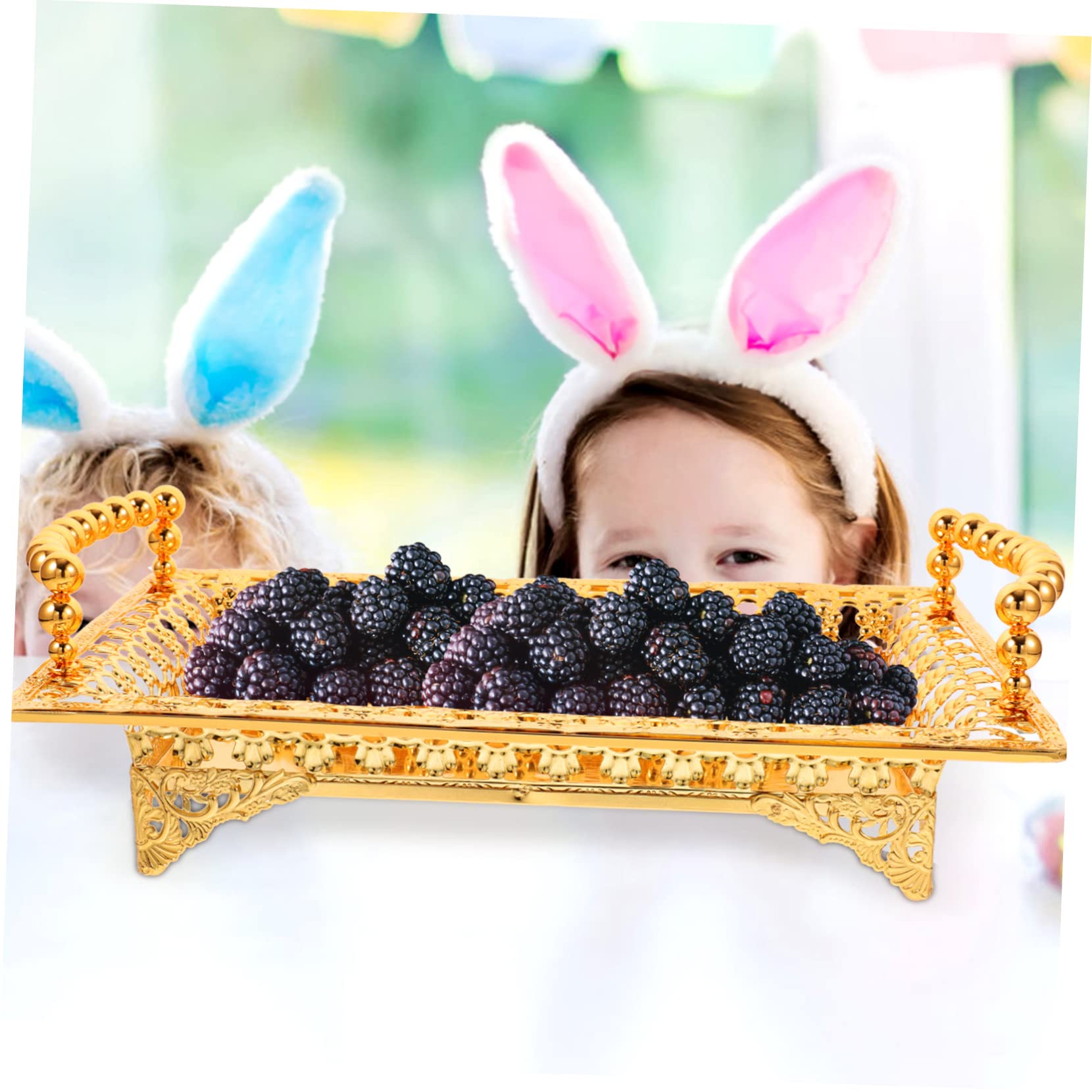 NAMOARLY Nordic Style Fruit Tray with Handle Modern Fruit Basket Snack Serving Plate for Appetizers Desserts Nuts and Veggies Elegant Kitchen Counter Organizer