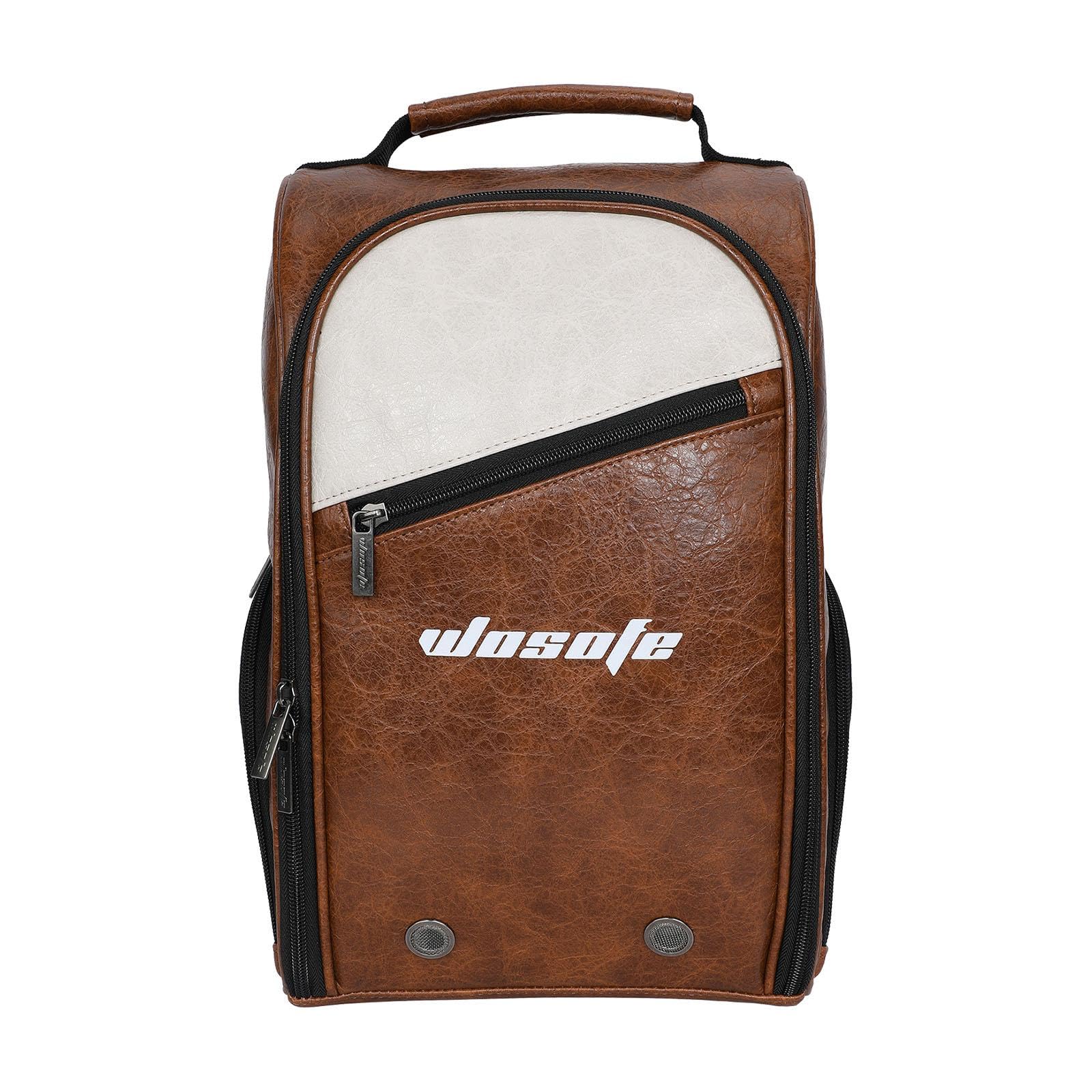 RNXRZANK Shoe Carrier Bag for Golf with Zipper, Ideal for Sports and Outdoor Activities, Brown