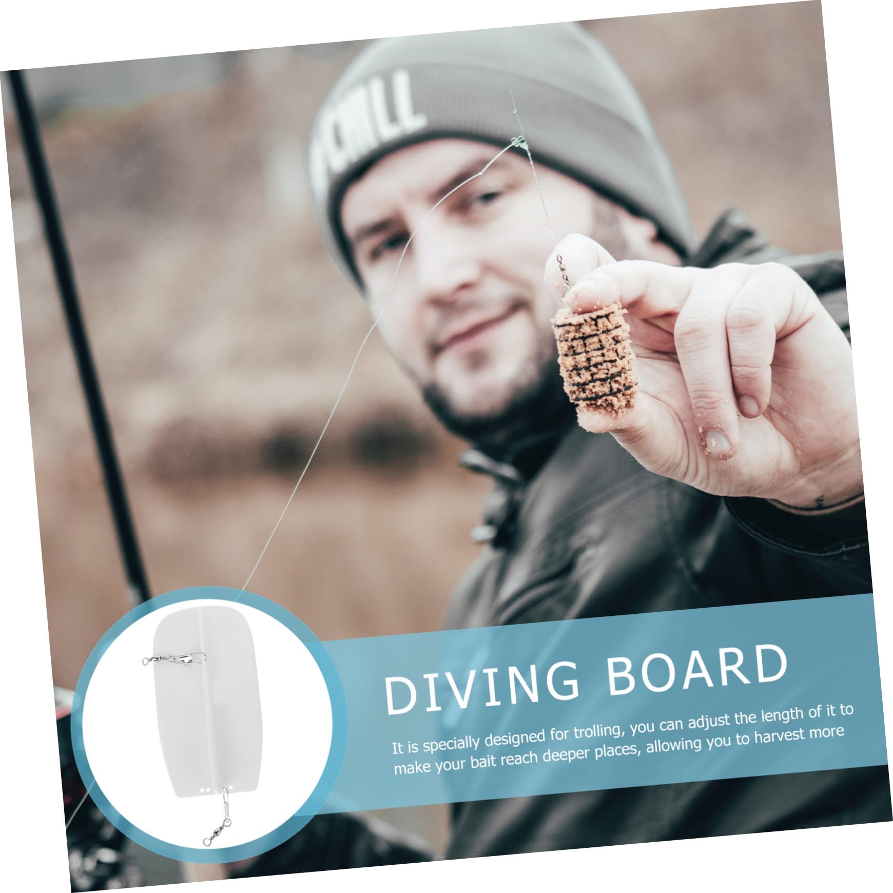 SUPVOX Tabla de Buceo Duradera de Plástico Blanco para Pesca Cebo Artificial, Alta Resistencia y Firme para Aficionados Pesca en Mar