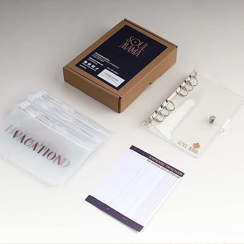 Miniatura 7 de SOUL MAMA - Carpeta presupuestaria A6 con sobres de efectivo, organizador de dinero de piel sintética para efectivo, 10 calcomanías impresas de