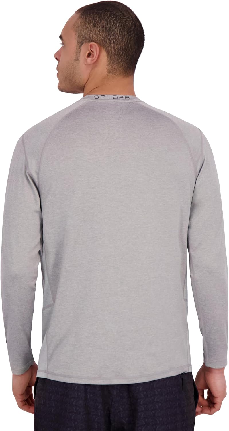 Spyder Men's Long Sleeve Rashguard – Quick-Dry Swim Shirt Sun Protection, Performance Long Sleeve Top