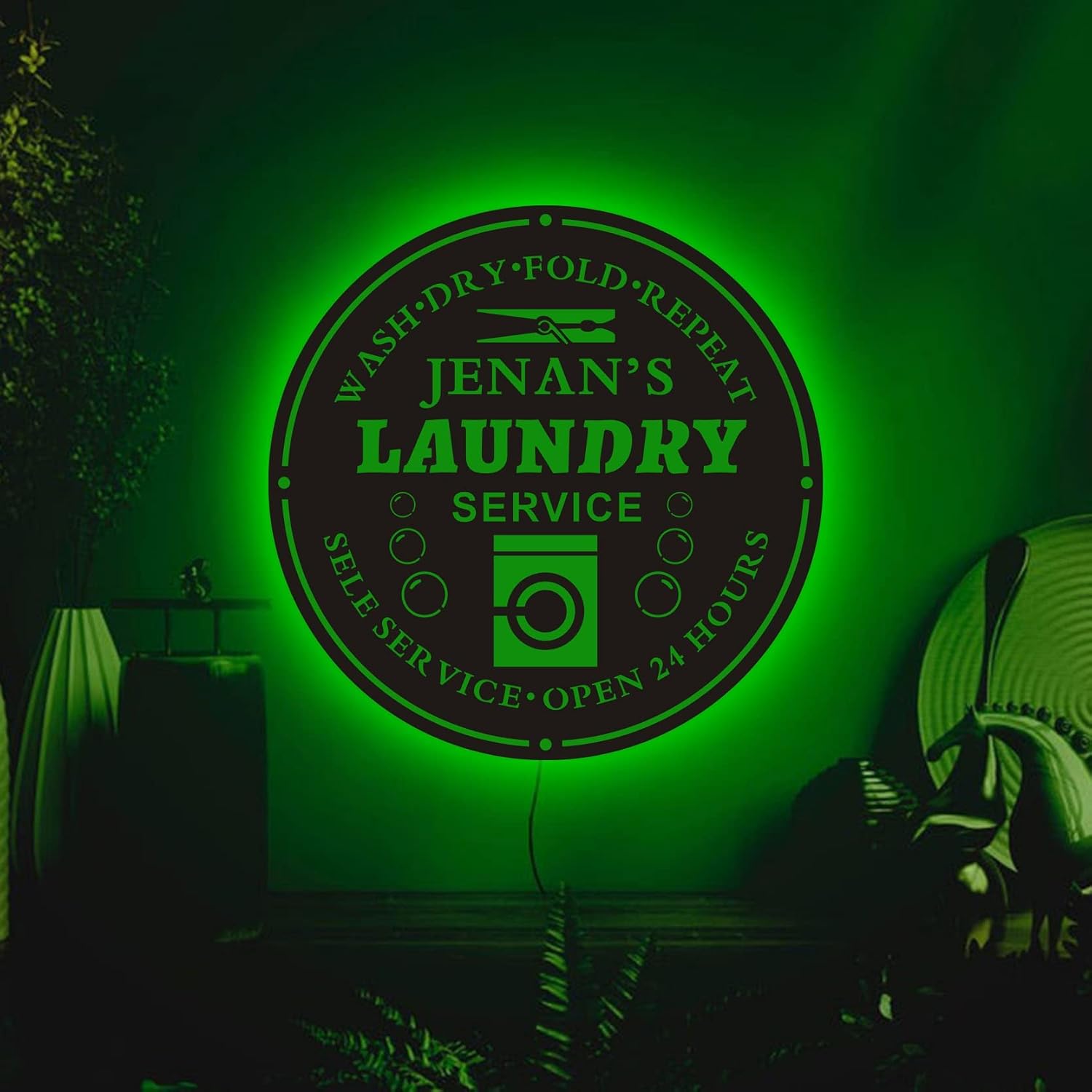 Custom Laundry Neon Sign, Laundry Sign, Laundry Wall Decor, Neon Sign Light for Wall, Neon Wall Decor, Led Neon Sign Wall, Laundry Room Help Needed Apply Within Wash Dry Fold Repeat Laundry