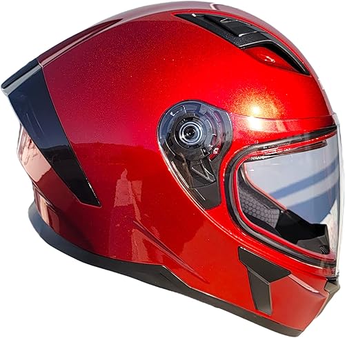 Miniatura 4 de Holeshot - Casco de motocicleta para bicicletas de calle, bicicletas deportivas, motocicletas DOT ECE (rojo caramelo, S)
