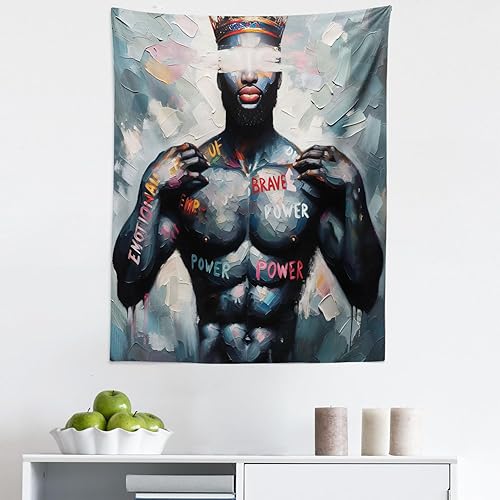 Miniatura 159 de Ambesonne Tapiz de fantasía, paisaje de fantasía con reloj, rayos de cielo de ensueño desde el techo, arte ficticio, colgante de pared ancho para