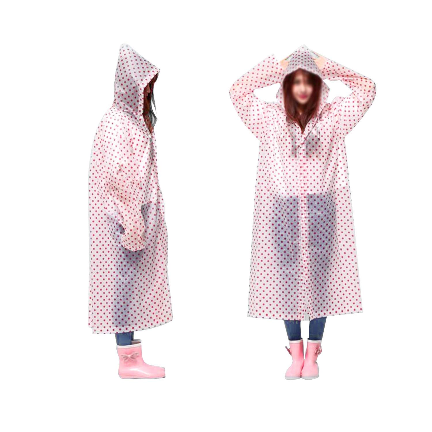 AllextremeAllextreme EXRS02A Women EVA Transparent Rain Coat Hooded Outdoor Water Resistant Portable Raincoat Suit (Universal Size, Random Colors)