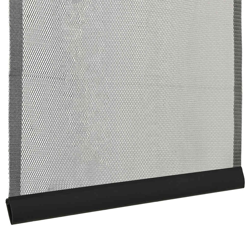 für Türen Schwarz Polyester Fliegengitter 100x220 cm selbstschließend mit Klettband Magnetvorhang für Balkon Terrasse Wohnung Schutz vor Mücken und Insekten