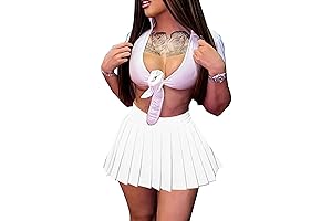 Women's Sexy White Pleated Skirts