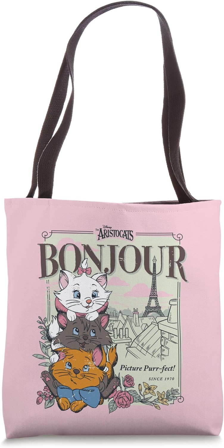 Disney The Aristocats Marie Toulouse & Berlioz Bonjour Tote Bag