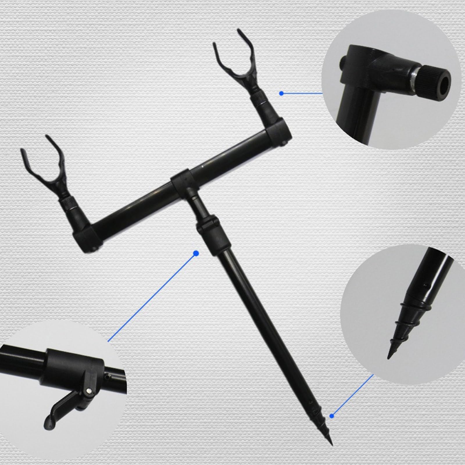 Staccabile Canna Da Pesca Rack Alluminio Canna | Accessori per attrezzi da pesca, picchetto di terra, staffa di fissaggio, tenere 2 canne, supporto per canna da pesca in