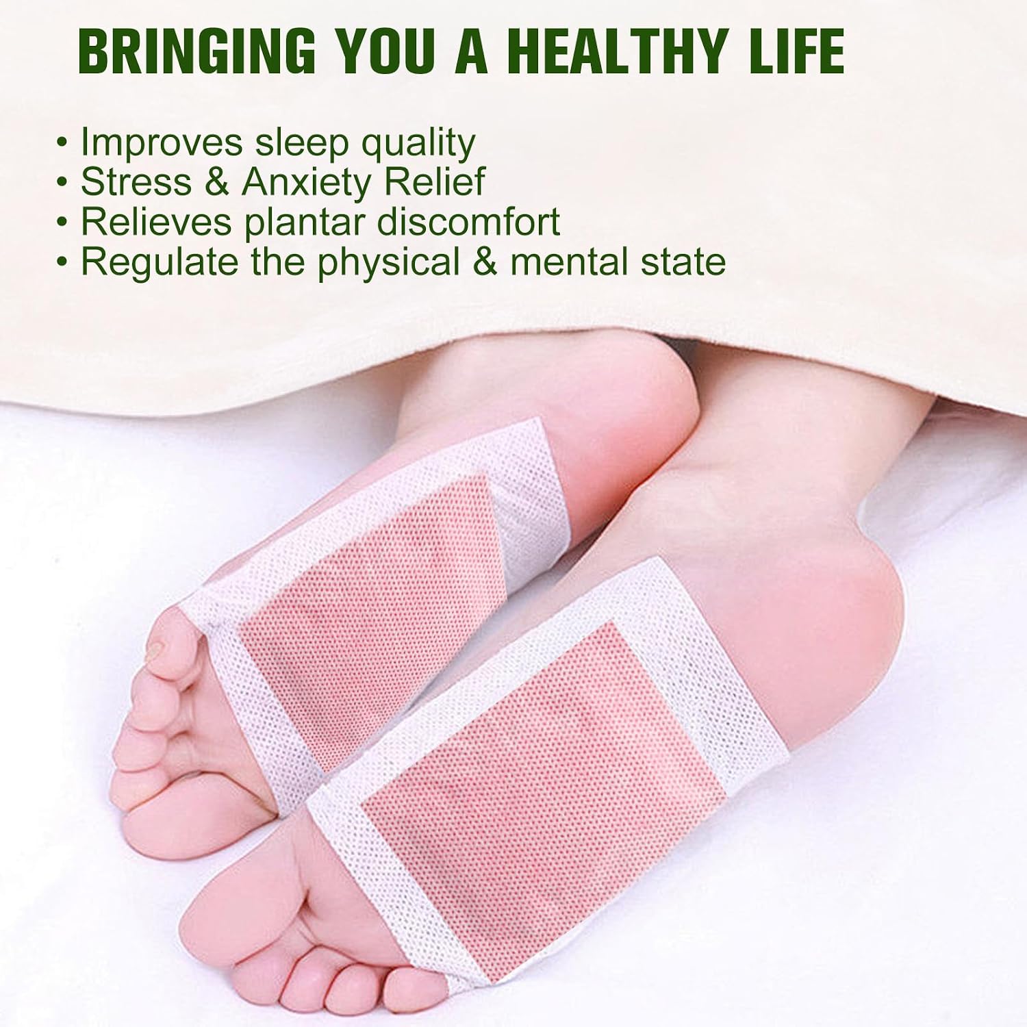 10PCS Deep Cleansing Foot Pads, Adhesive Sheets for Foot and Body Care Better, Ginger Oil Bamboo Charcoal,Foot Care Patch Message Deep Cleansing,Relieve Stress, Improve Sleep and Relaxation