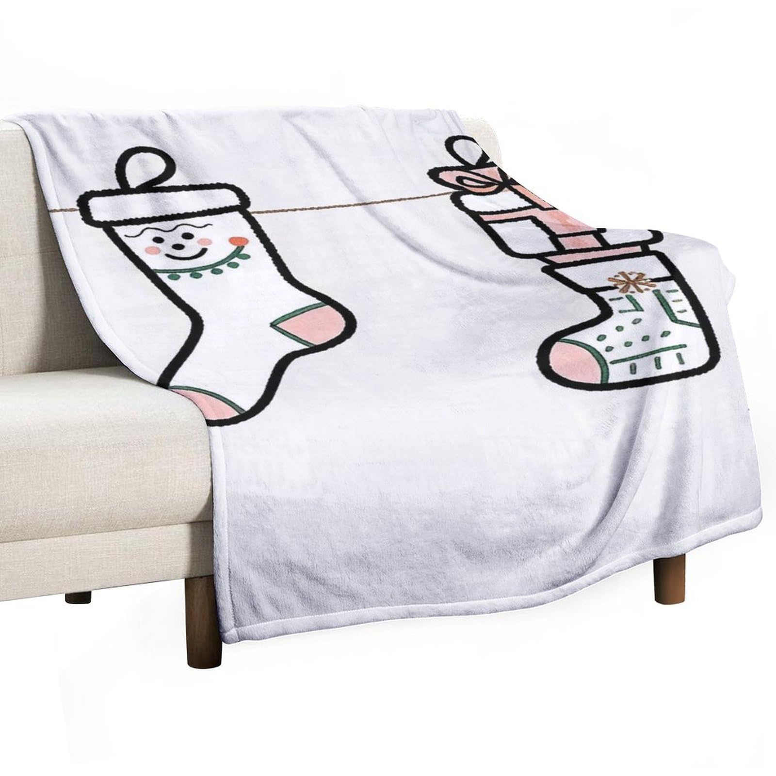 Couverture en flanelle anti-boulochage 100x150cm et chaussettes
