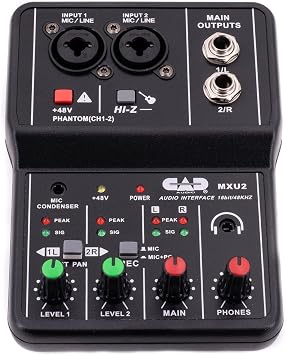 CAD Audio MXU2 2Channel USB Audio Mixer with XLR Combo Inputs