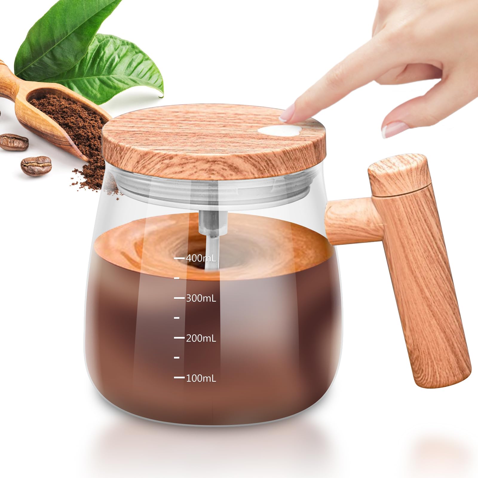 Tasse à café magnétique automatique, 400 ml - Tasse à mélanger avec