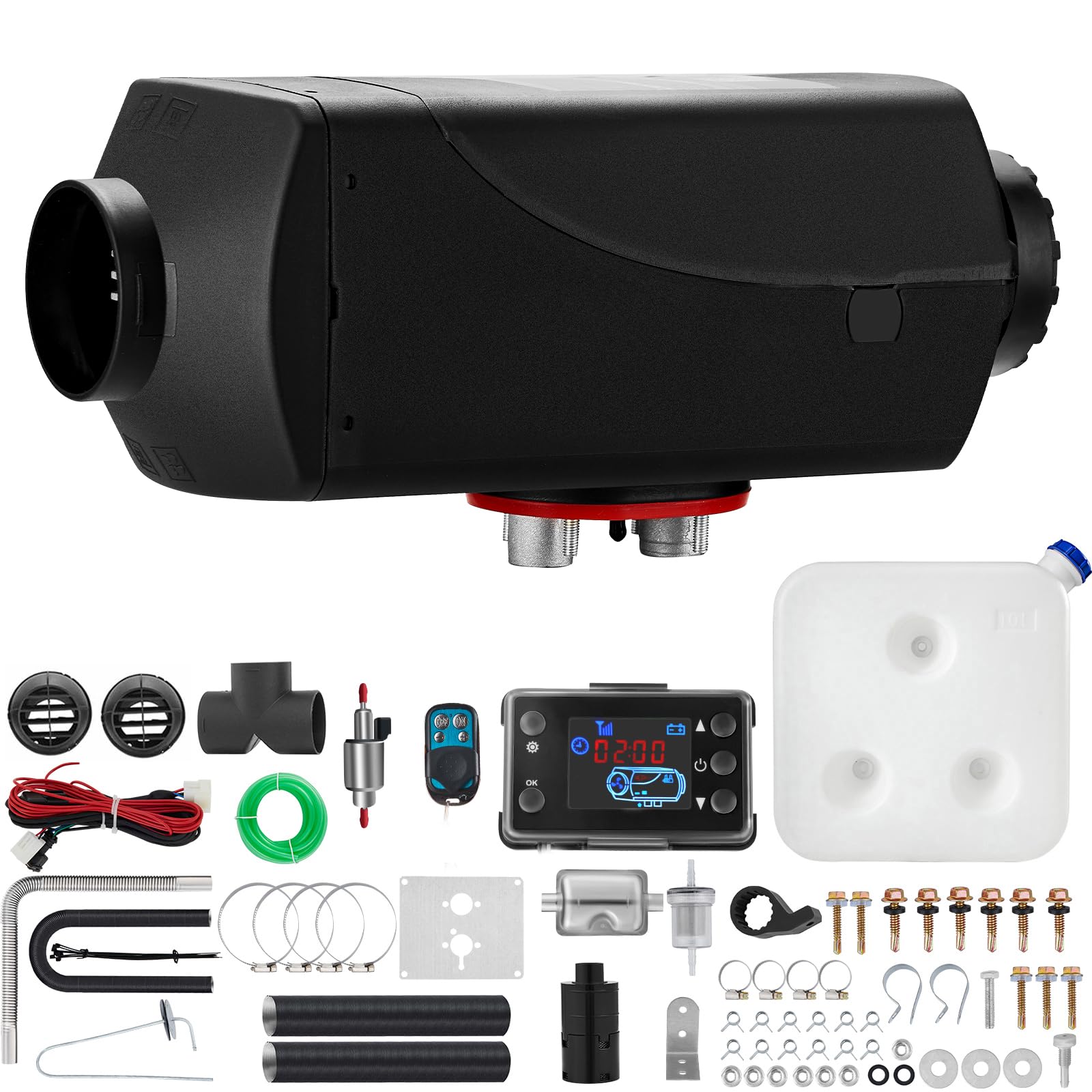 VEVOR 5KW 12V diesel parco riscaldatore con display digitale LCD, kit di riscaldamento diesel parco aria con silenziatore per camion a bordo