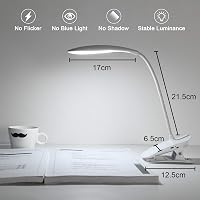 URAQT LED Asztali Lámpa - 360° Forgatható, 3 Fényerőszint, 1200 mAh Akkumulátor, Csíptethető, USB Töltés, Érintésvezérelt Olvasólámpa 2