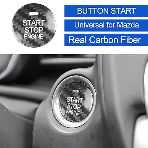 Miniatura 9 de LANZMYAN Compatible with Mazda Engine Start Stop Button Cover Keyless One Click Push Start Button Trim Sticker for Mazda CX-3 CX-4 CX-5 CX-8 MX-5