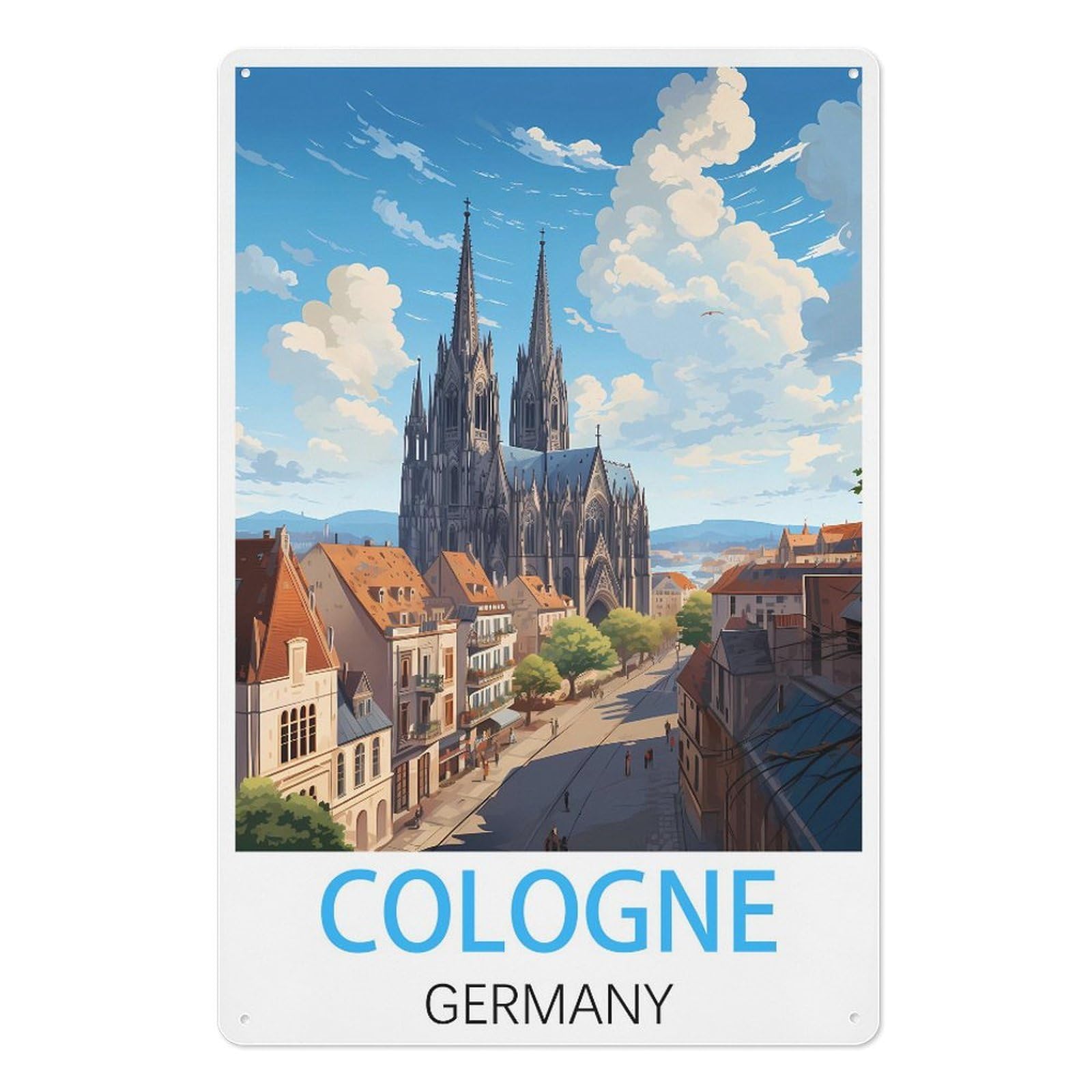 Germany Retro Design Tin Painting Vintage Tin Sign 08x12inch(20x30cm) Wall Art for Home Office Bedroom Living Room Cafes Wall Decor