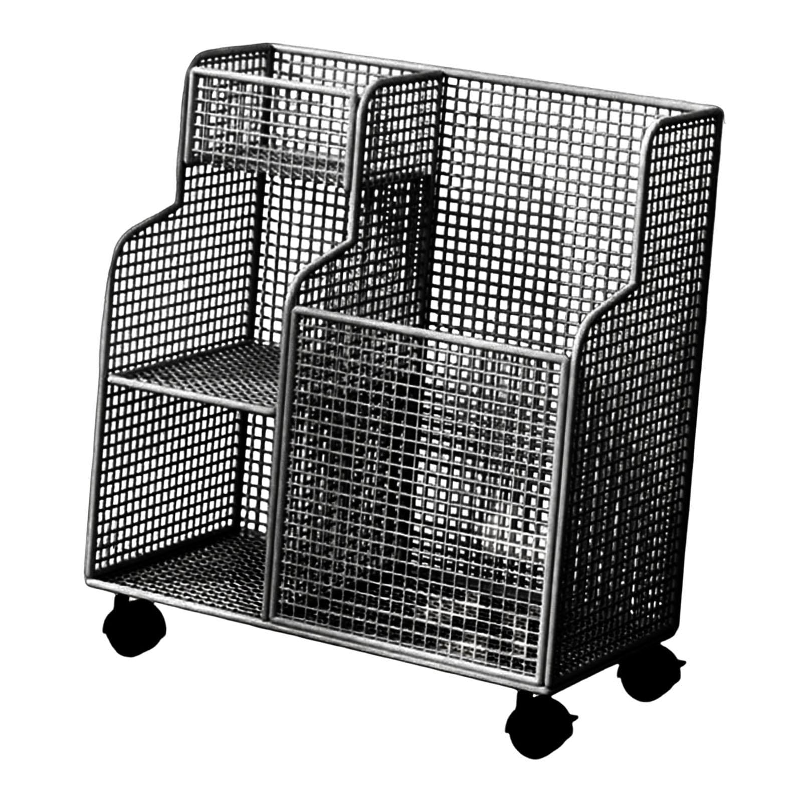 Rolling Yoga Mat Storage Rack with Wheels Workout Organizer for Workout Room Black-Sporting Goods-Fitness Running & Yoga-Strength Training-Weight Storage-image-17