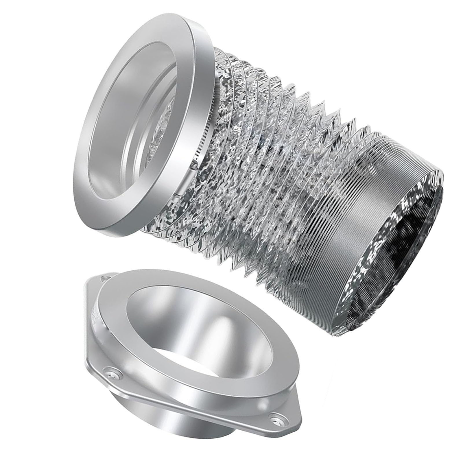 Cryfokt Conector de Ventilación de Secadora con Autoalineación, Kit de Fácil Instalación con Sello Hermético para un Rendimiento Eficiente de la Secadora en el Hogar