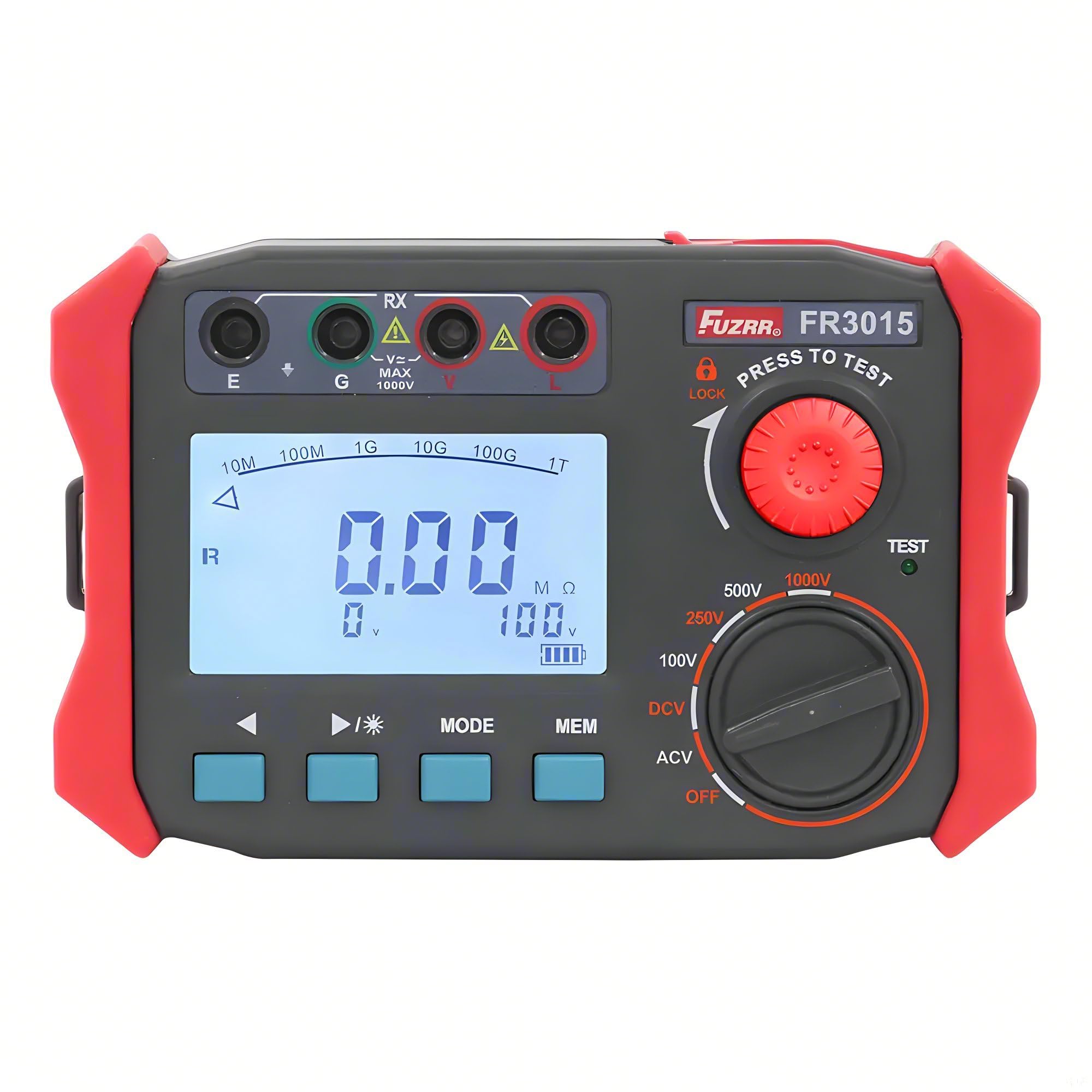 FR3015/E Megaóhmetro Medidor de resistencia de aislamiento 2500V Portátil Megámetro de alta tensión AC DC Medidor de índice de polarización de ohmios(FR3015)