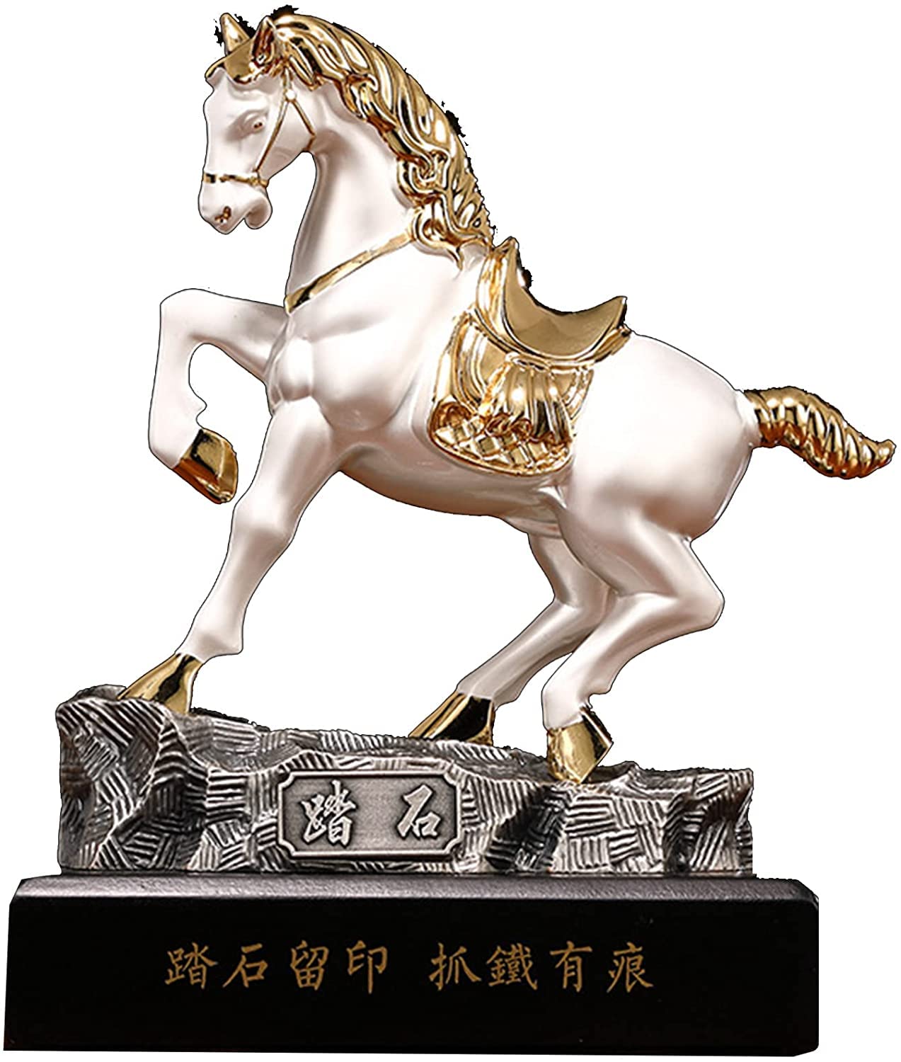 Statua d'arte decorazione da tavolo statuetta in metallo a forma di cavallo, decorazione animale fatta a mano decorazione per interni per casa libreria ufficio scrivania ornamenti, nero