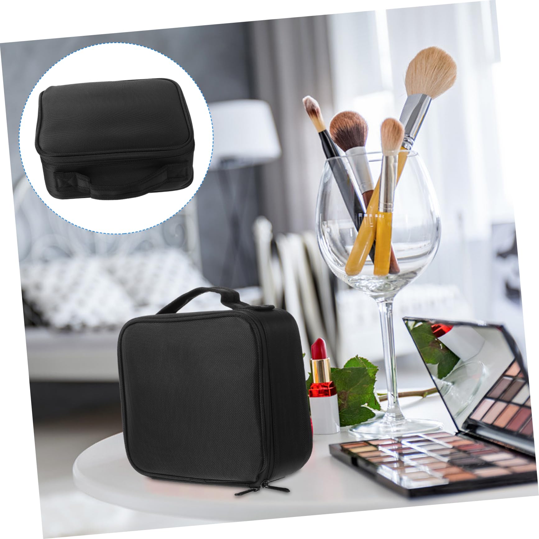 Beaupretty 1pièce Trousse De Toilette Portable Multi- pour Voyage De Rangement Cosmétique Pratique Noir