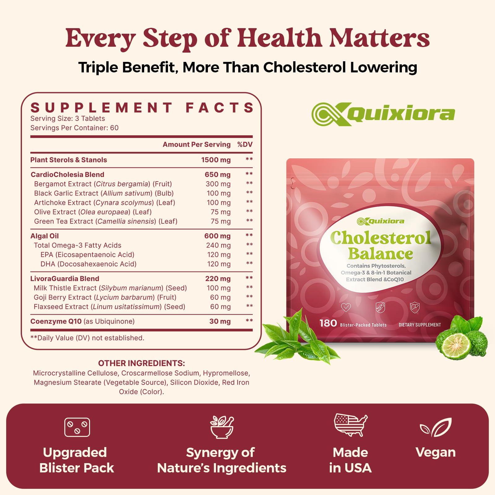Cholesterol Lowering Supplements -180 Blister Tablets — Amazon image 2
