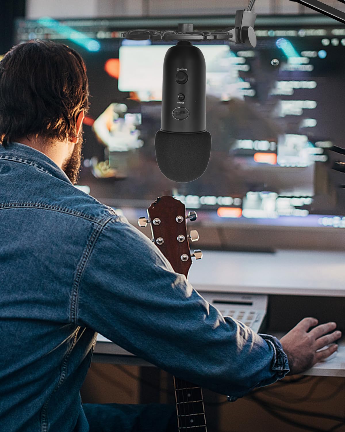 Mikrofonarm Ständer für Blue Yeti mit Stoßdämpfung, Schaumstoffabdeckung, robuster Galgen-Scherenarmständer für Blue Yeti, Rundfunk und Aufnahme