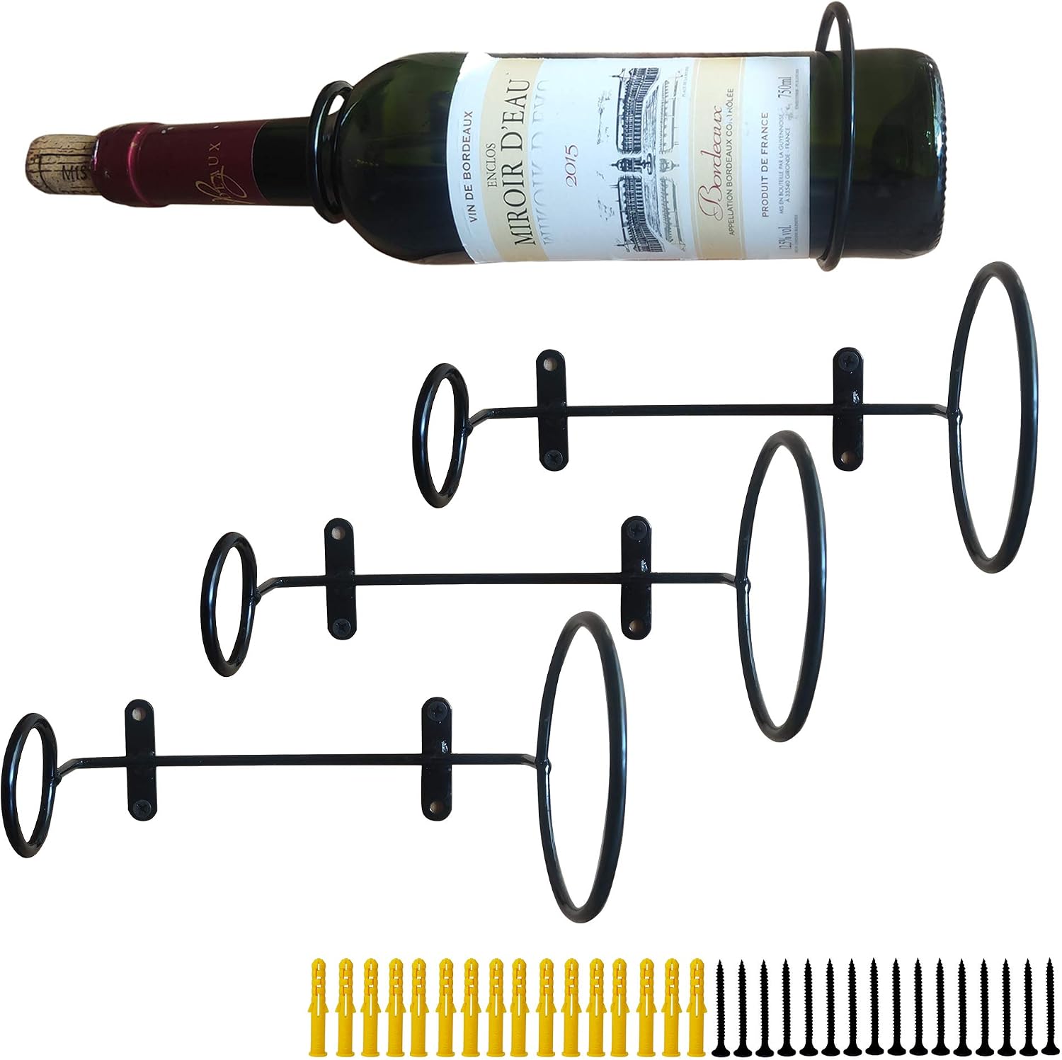 Amazon.com: FUNWOOD Wall Wine Rack for Wine Bottles,Set of 4,Wine Rack ...