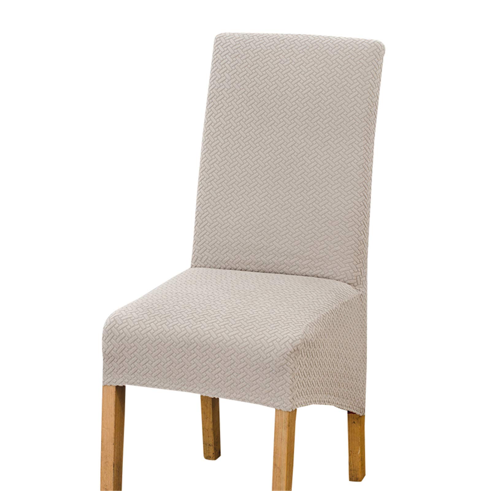 Housse de chaise extensible marron en élasthanne lavable pour dossier haut