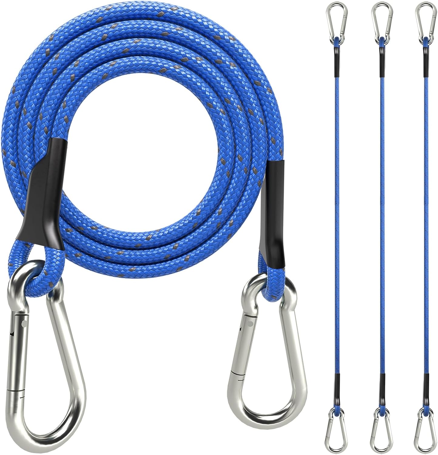 sprookber 32 Inch Bungee Cords with Stainless Steel Carabiner, Heavy Duty Strong Bungee Cords for Camping, Tarps, Bike Rack, Hand Carts etc, Set of 4