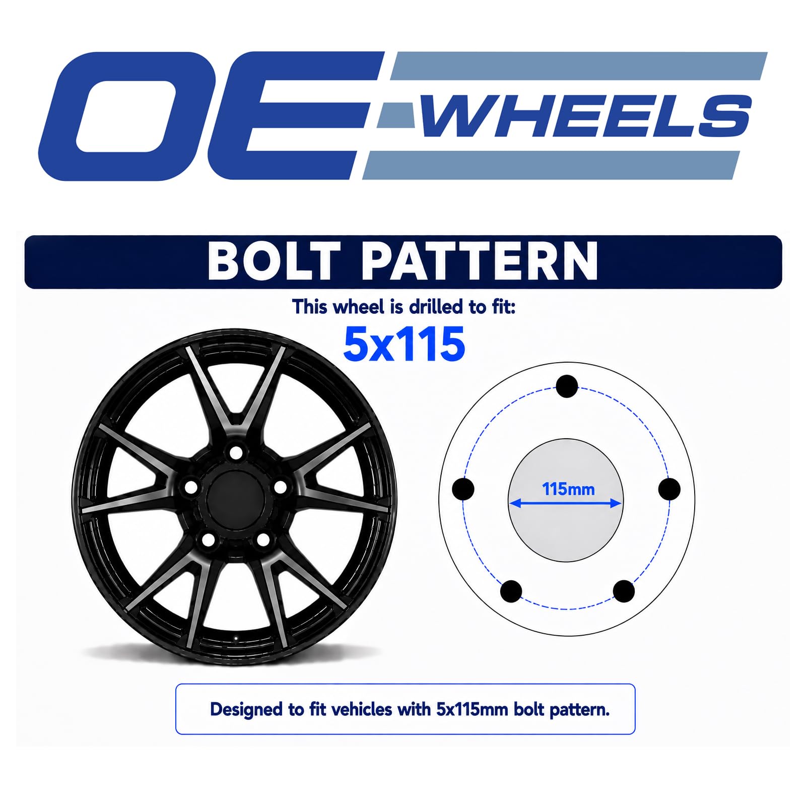 Amazon.com: OE Wheels DG23 20x9 Gloss Black 2718 5x115 Rim