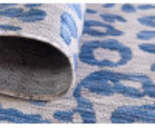 Miniatura 10 de Unique Loom Outdoor Safari Collection - Alfombra de área (4 pies 1 pulgada, redonda, azul, amarillo y azul)