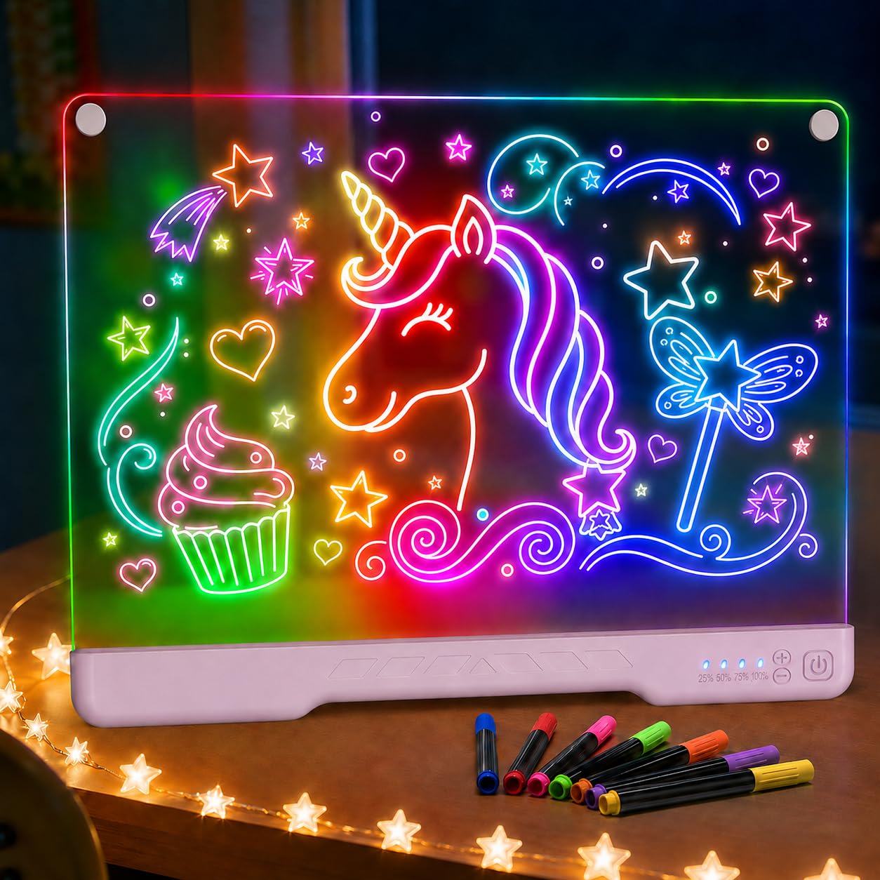 17" LED Drawing Board for Kids, Birthday Gift for Girls Ages 6-12+, Pink