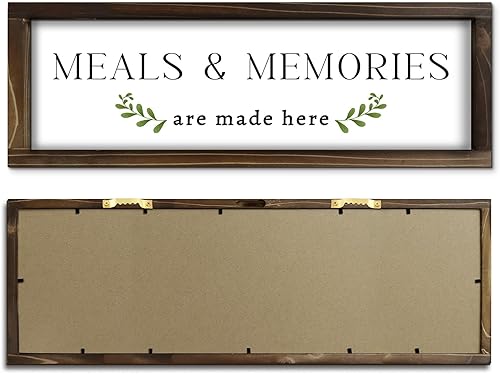 Kercan Decoración de pared de cocina, letrero de comida y recuerdos están hechos aquí, letreros de cocina de madera rústica, decoración de pared de