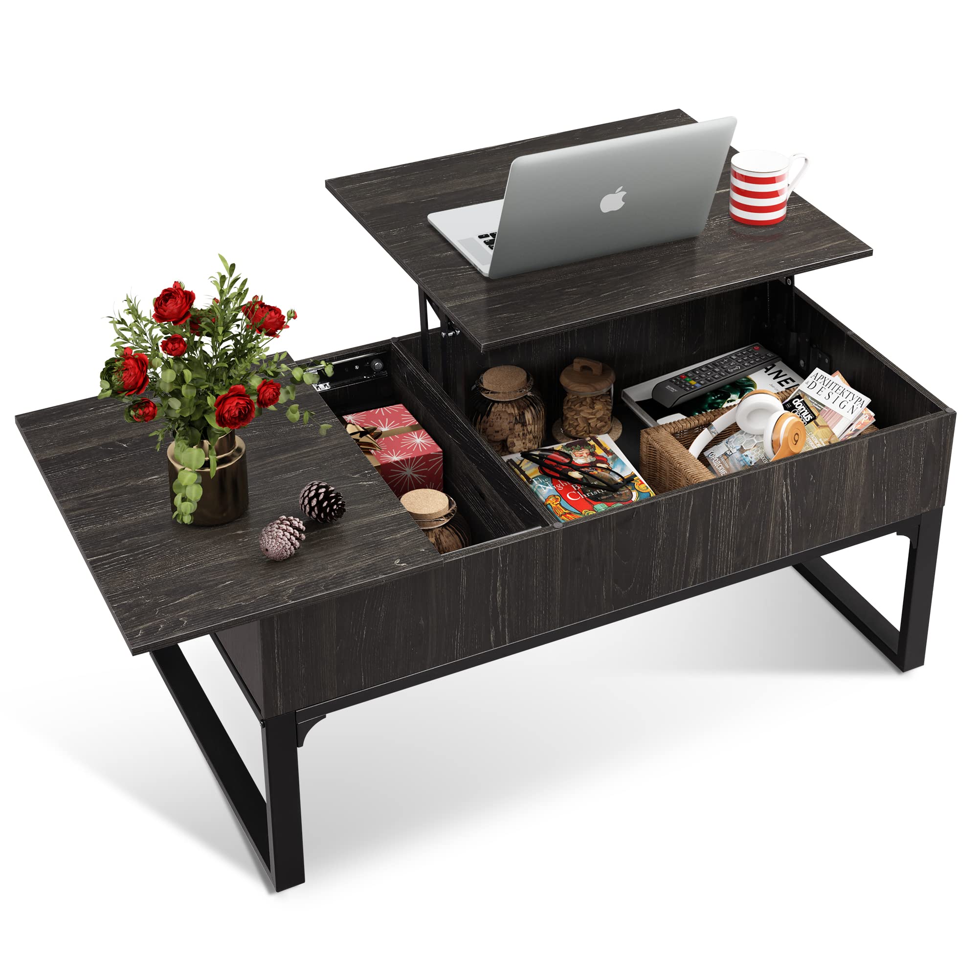 Photo 1 of WLIVE Lift Top Coffee Table with Hidden Storage Compartment and Metal Frame