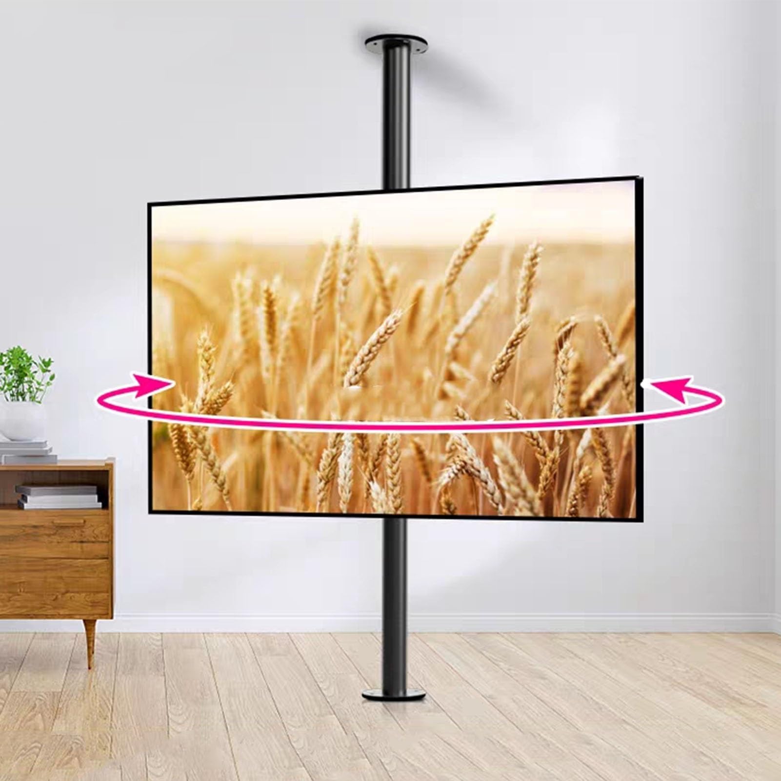 Supporto Da Soffitto Per TV Orientabile Con Inclinazione Regolabile - TV LCD Telaio Girevole A 360 Gradi Supporto Da Pavimento Staffa Girevole Per Parete Divisoria Base Girevole Per Mobile TV(170-205c