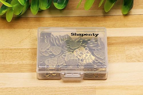 Miniatura 9 de Shapenty 100 mini cuentas de metal en forma de corazón "Hecho con amor" a granel para manualidades, llavero, collares, colgantes, pulseras, aretes,